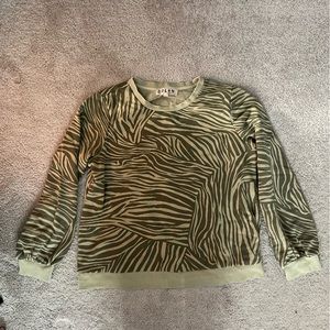 Dolan (Anthropologie) printed green/khaki crewneck